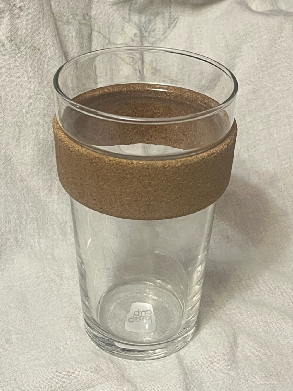 Glass Keep Cup Tumbler with Cork Grip - no lid